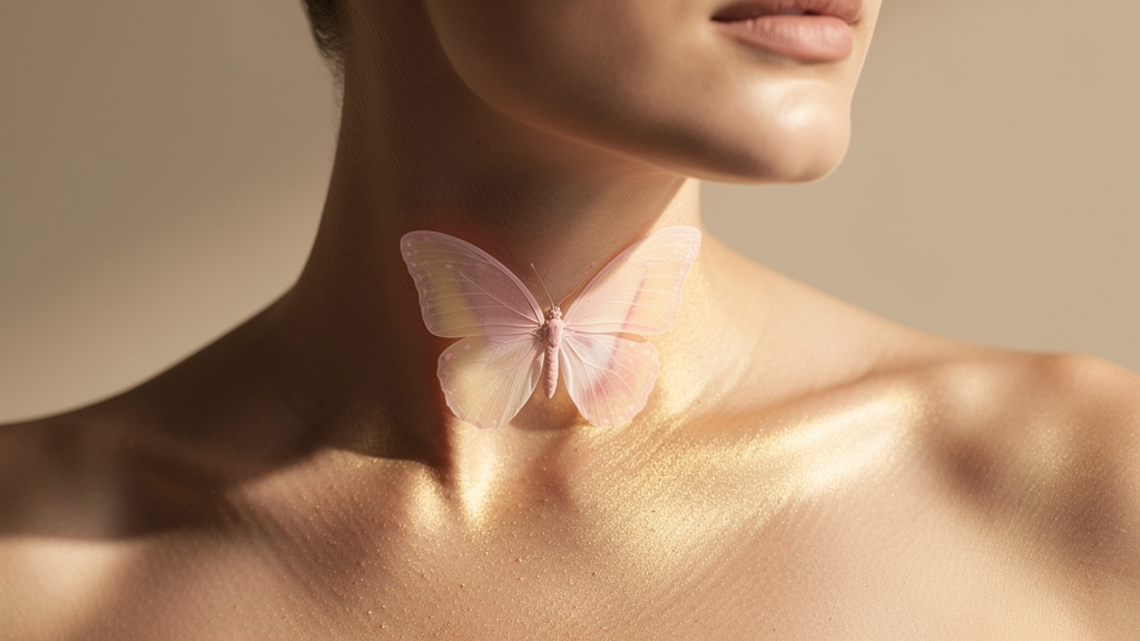 Thyroid gland location in the neck area