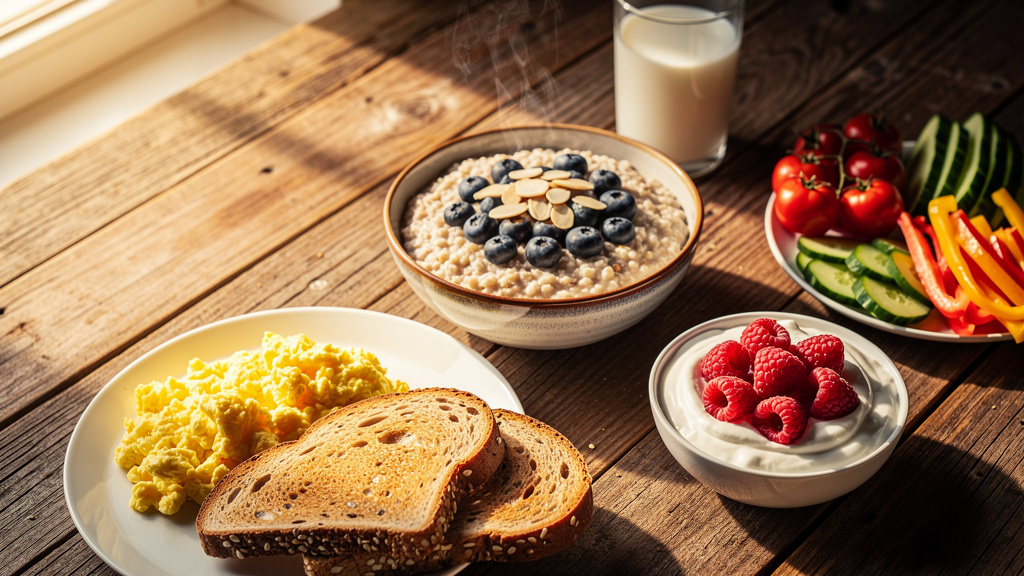Nutritious breakfast with protein and fiber sources