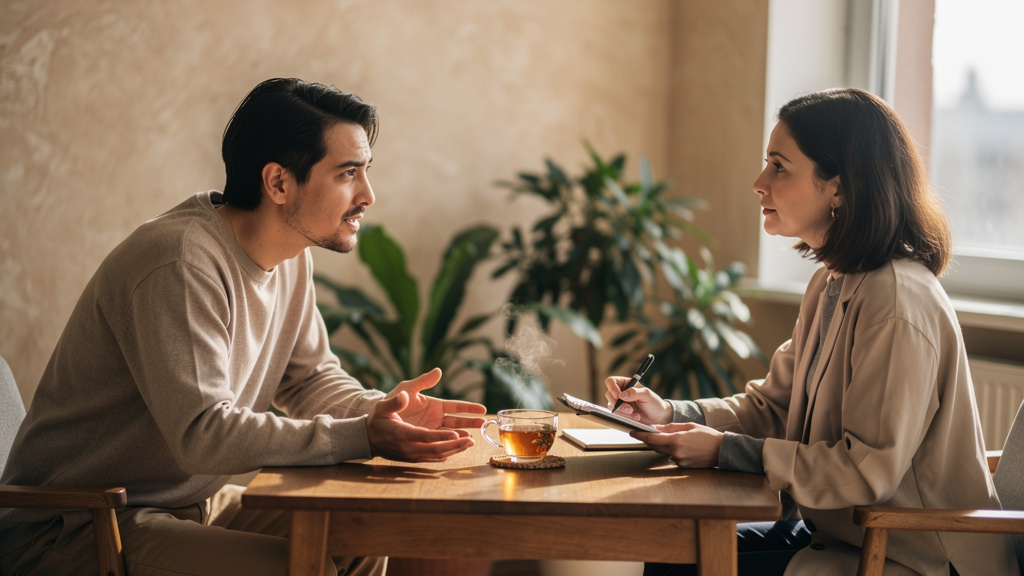 Compassionate dietitian providing supportive guidance and counseling