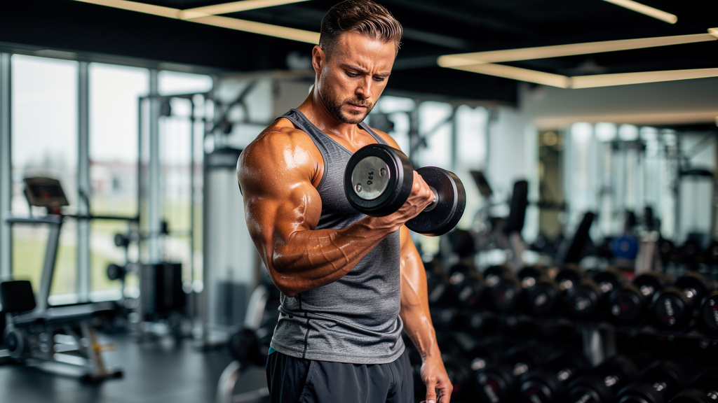 Person doing resistance training with dumbbells