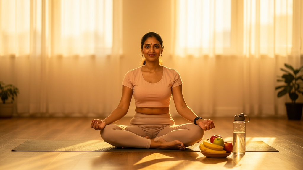 Woman practising yoga representing holistic health approach