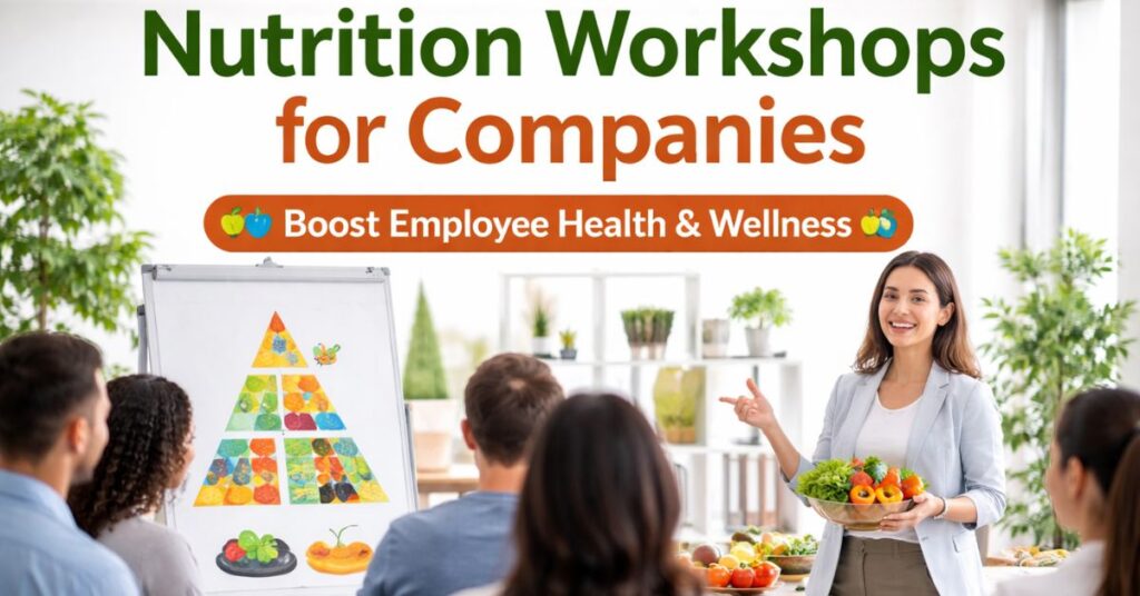 Nutrition workshops for companies focused on employee health and corporate wellness programs
