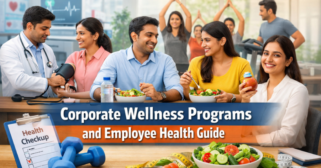 Corporate wellness programs and employee health workshop in office