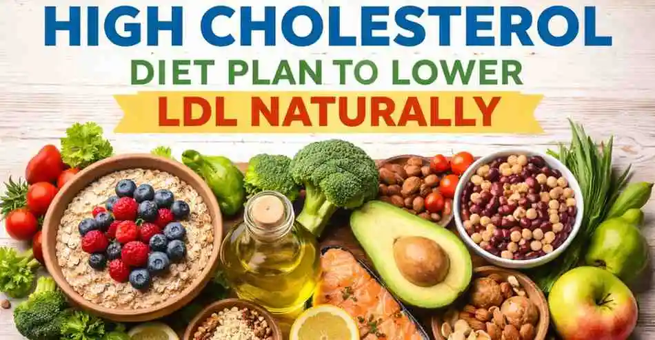 High cholesterol diet plan with heart healthy foods to lower LDL naturally