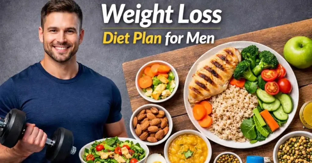 Weight loss diet plan for men with healthy meals and fitness lifestyle