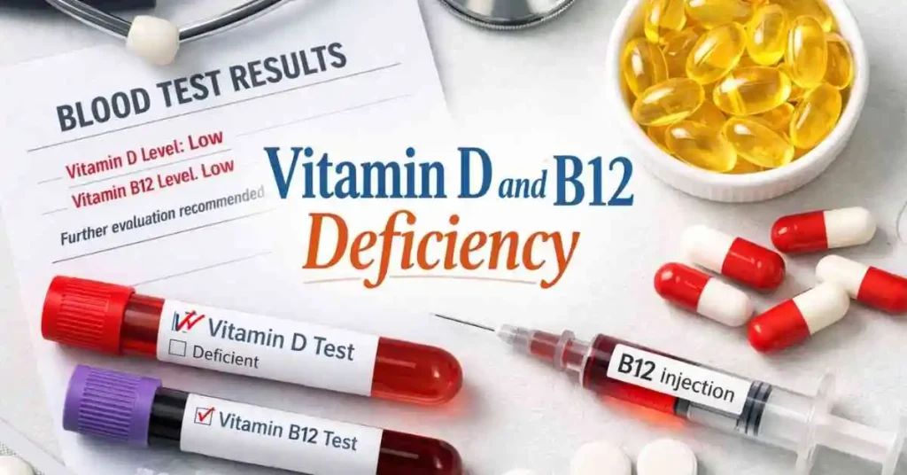 Vitamin D and B12 deficiency blood test and supplements