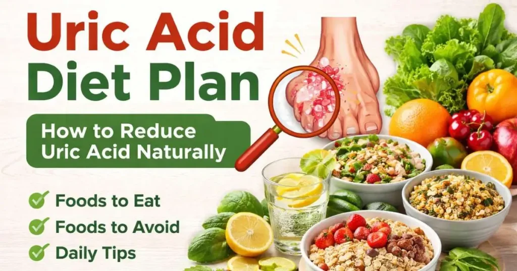 Uric acid diet plan with healthy foods to reduce uric acid naturally