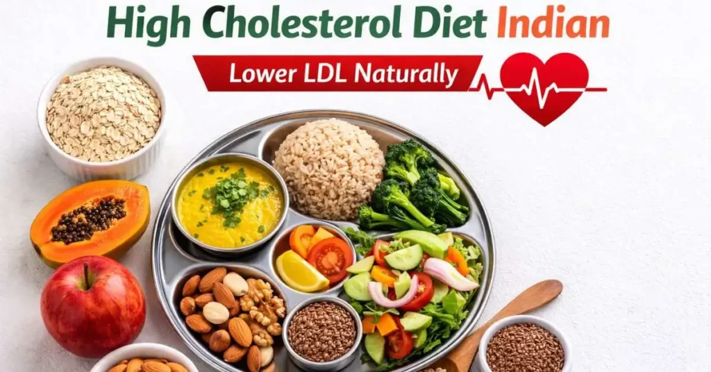 High cholesterol diet Indian healthy meal plan for lowering LDL naturally