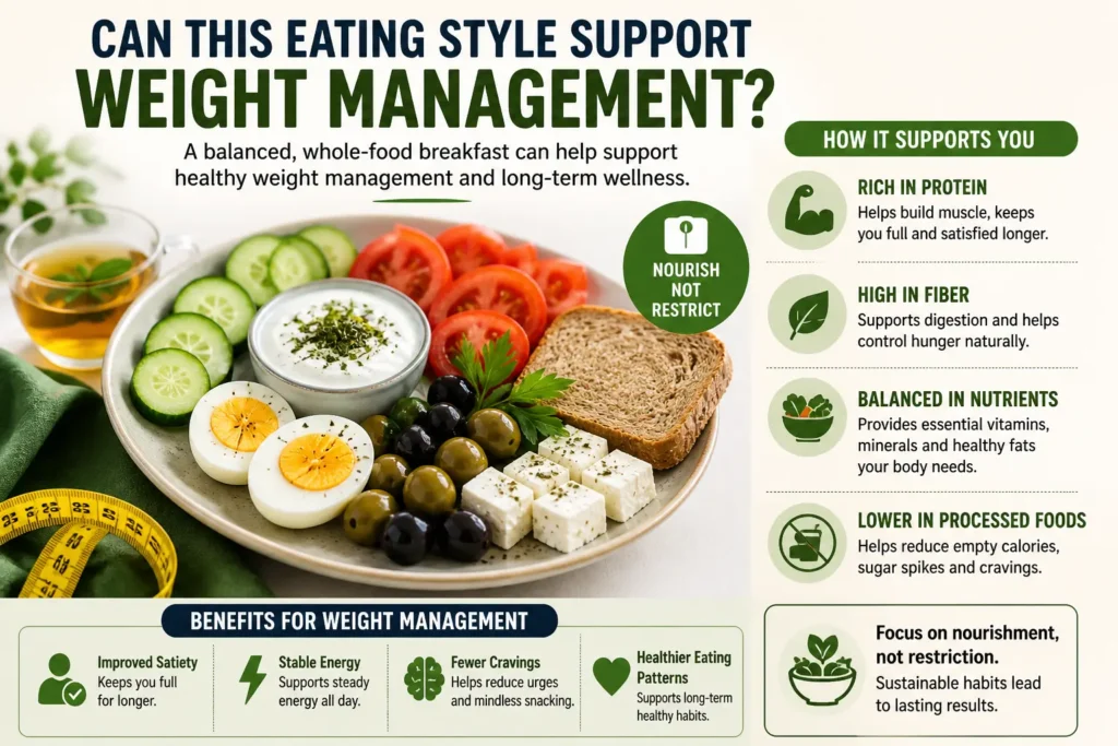 Healthy Balkan breakfast for weight management