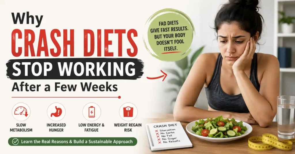 Why Crash Diets Stop Working after a few weeks and cause weight regain