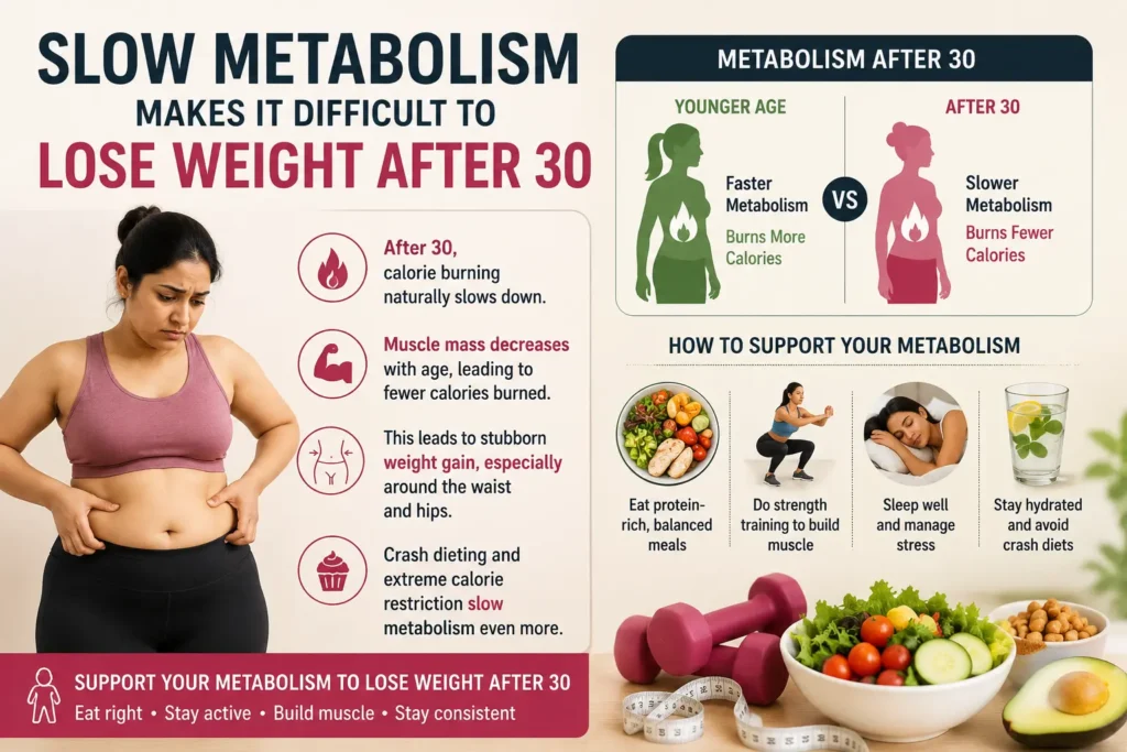 Slow Metabolism Makes It Difficult To Lose Weight After 30